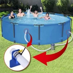 2 PièCes Supports De Tuyau De Piscine Avec Pinces En Acier Inoxydable Attaches De Câble, Accessoires De Piscine Hors Sol Pour La PréVention De L'Affaissement Des Tuyaux -Piscine Soldes 94711803 4