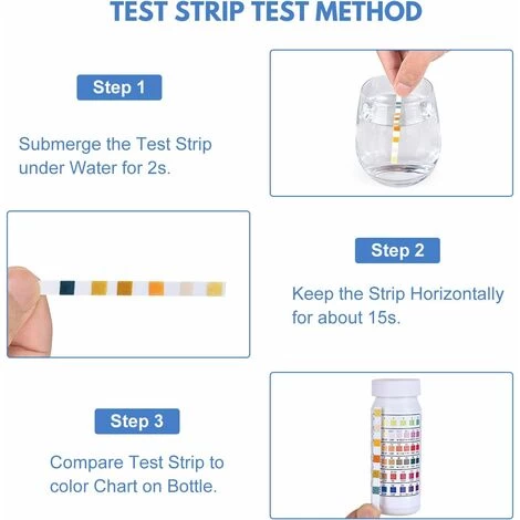 Pack 6 IN 1 Bandelettes De Test Pour Piscine Spa, Bandes De Test D'eau Sur Chlore/Chlore Libre/pH/Alcalinité/Acide Cyanurique/Dureté Du Liquide, 100 Pcs 4 Pack 6 IN 1 Bandelettes De Test Pour Piscine Spa, Bandes De Test D'eau Sur Chlore/Chlore Libre/pH/Alcalinité/Acide Cyanurique/Dureté Du Liquide, 100 Pcs – Image 2