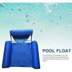 Hamac Gonflable Avec Filet Pliable Double Utilisation De Dossier Flottant Drainage Chaise Longue D'amusement Canapé - Lit Flottant Bleu -Piscine Soldes 95134117 5