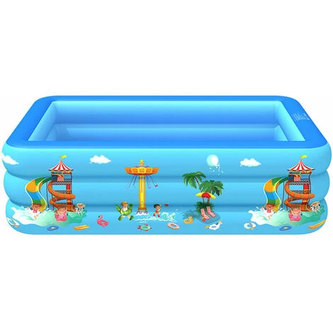 Gonflable Piscine Gonflable De Jeu D'eau épaississement De La Piscine De Jeu De Bébé De La Famille Piscine Pour Enfants Rectangulaire 120 X 85 X 35 Cm Bleu 4 Gonflable Piscine Gonflable De Jeu D'eau épaississement De La Piscine De Jeu De Bébé De La Famille Piscine Pour Enfants Rectangulaire 120 X 85 X 35 Cm Bleu – Image 2