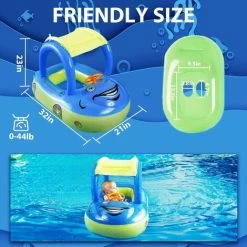 Flotteur Gonflable De Piscine De Bébé Avec Auvent, Siège De Sécurité Pour Tout - Petit, Anneau De Natation De Bébé, Piscine, Flotteur De Printemps, Plage D'été, Bateau Gonflable De Jeu Extérieur (bleu 9 Flotteur Gonflable De Piscine De Bébé Avec Auvent, Siège De Sécurité Pour Tout - Petit, Anneau De Natation De Bébé, Piscine, Flotteur De Printemps, Plage D'été, Bateau Gonflable De Jeu Extérieur (bleu -Piscine Soldes 95231693 3