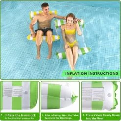 Hamac Piscine Pour Adulte 2 Pcs, Gonflable Hamac Flottant 4 -en-1 Flotteur Hamac Hamac D'eau Multi-Usage Pliable Portable Flotteur Ultralége Vert Et Jaune 11 Hamac Piscine Pour Adulte 2 Pcs, Gonflable Hamac Flottant 4 -en-1 Flotteur Hamac Hamac D'eau Multi-Usage Pliable Portable Flotteur Ultralége Vert Et Jaune -Piscine Soldes 95412339 5