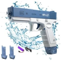 Pistolet à Eau électrique Pour Enfants Et Adultes - Pistolet à Eau - Jouets En Plastique Pour Pistolet à Eau - Portée Jusqu'à 32ft - Super One Touch Auto Water Gun 58cc Size Blue