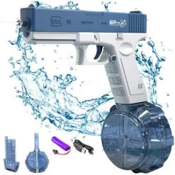 Pistolet à Eau électrique Pour Enfants Et Adultes - Pistolet à Eau - Jouets En Plastique Pour Pistolet à Eau - Portée Jusqu'à 32ft - Super One Touch Auto Water Gun 434CC Size Blue