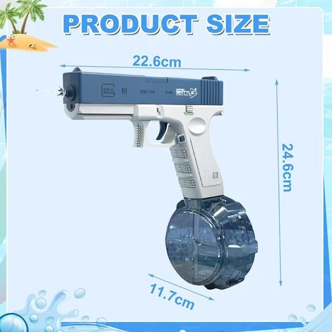 Pistolet à Eau électrique Pour Enfants Et Adultes - Pistolet à Eau - Jouets En Plastique Pour Pistolet à Eau - Portée Jusqu'à 32ft - Super One Touch Auto Water Gun 434CC Size Blue 4 Pistolet à Eau électrique Pour Enfants Et Adultes - Pistolet à Eau - Jouets En Plastique Pour Pistolet à Eau - Portée Jusqu'à 32ft - Super One Touch Auto Water Gun 434CC Size Blue – Image 2
