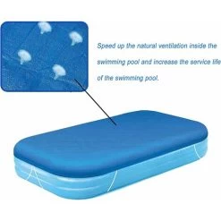 Couverture De Piscine Rectangulaire, Convient à La Couverture De Piscine Rectangulaire Gonflable De 120 Po X 72 Po, Couverture De Piscine Gonflable, Carré Anti-poussière Pour Jardin Extérieur Pataugeo -Piscine Soldes 95518812 4