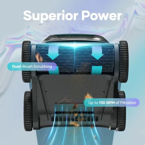 Robot De Piscine Sans Fil AIPER Seagull Pro , Jusqu'à 300m2, Autonomie 180min, Nettoyage Fond Et Parois Par Aspiration, 1 Brosse Rotative, Activation En 1 Click, Planification Des Trajectoires 6 Robot De Piscine Sans Fil AIPER Seagull Pro , Jusqu'à 300m2, Autonomie 180min, Nettoyage Fond Et Parois Par Aspiration, 1 Brosse Rotative, Activation En 1 Click, Planification Des Trajectoires – Image 4