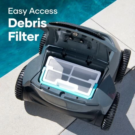 Robot De Piscine Sans Fil AIPER Seagull Pro , Jusqu'à 300m2, Autonomie 180min, Nettoyage Fond Et Parois Par Aspiration, 1 Brosse Rotative, Activation En 1 Click, Planification Des Trajectoires 7 Robot De Piscine Sans Fil AIPER Seagull Pro , Jusqu'à 300m2, Autonomie 180min, Nettoyage Fond Et Parois Par Aspiration, 1 Brosse Rotative, Activation En 1 Click, Planification Des Trajectoires – Image 5