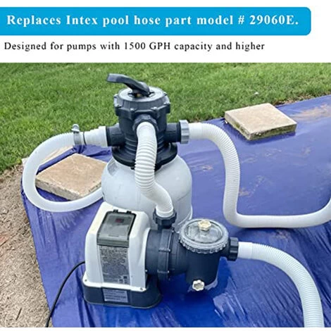 Intex 29060E Système De Pompe De Filtration Tuyau De Rechange En Plastique Pour Pompe De Piscine 1,5 X 56 Pouces (Lot De 2) 6 Intex 29060E Système De Pompe De Filtration Tuyau De Rechange En Plastique Pour Pompe De Piscine 1,5 X 56 Pouces (Lot De 2) – Image 4