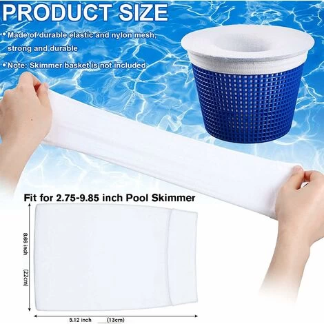 Autre Accessoire Pour Piscine Pool Skimmer Socks,Chaussette Piscine,Chaussette Filtre Piscine,Prefiltre Réutilisable Et Super Élastique Pour Peuvent Emprisonner Pollen,Feuilles,Cheveux,l'Huile,les In 4 Autre Accessoire Pour Piscine Pool Skimmer Socks,Chaussette Piscine,Chaussette Filtre Piscine,Prefiltre Réutilisable Et Super Élastique Pour Peuvent Emprisonner Pollen,Feuilles,Cheveux,l'Huile,les In – Image 2