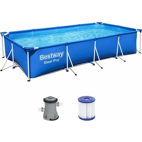 Bestway Piscine Steel Pro Avec Cadre En Acier 400x211x81 Cm Pompe à Filtre Incluse 6 Bestway Piscine Steel Pro Avec Cadre En Acier 400x211x81 Cm Pompe à Filtre Incluse – Image 4