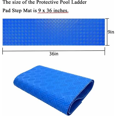 Tapis D'Échelle De Piscine – Tapis De Protection Pour Échelle De Piscine Avec Texture Antidérapante, Bleu 91,4 X 22,9 Cm 4 Tapis D'Échelle De Piscine – Tapis De Protection Pour Échelle De Piscine Avec Texture Antidérapante, Bleu 91,4 X 22,9 Cm – Image 2