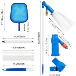 Aspirateur Piscine Hors Sol Manuel, Aspirateur De Piscine Pour Tuyau D'Arrosage, Hydraulique Aspirateur Spa Et Bassin De Jardin, Aspirateur Bassin Creusée Fond Et Parois, Mur Sans Électricité,Épuisett -Piscine Soldes 96839214 4