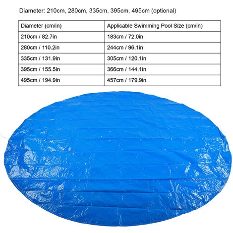 Forme Ronde PE étanche Pluie Anti-poussière Couverture De Piscine Accessoires En Tissu De Protection Diamètre 280cm 4 Forme Ronde PE étanche Pluie Anti-poussière Couverture De Piscine Accessoires En Tissu De Protection Diamètre 280cm – Image 2