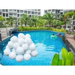 Boules De Filtre De Piscine, Balles Filtrantes,Média Filtre à Fibres Pour Piscine Filtres à Sable Filtrage De L'eau. (Blanc) -Piscine Soldes 97109566 5
