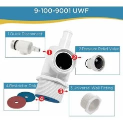 Connecteur Mural Complet UWF Adaptable Pour Polaris 280 180 380 480 3900 Sport - 9-100-9001- Prise Paroi Robot,Polaris Zodiac 9-100-9001 Connecteur Polaris Cleaner Pièces De Rechange -Piscine Soldes 97199056 2