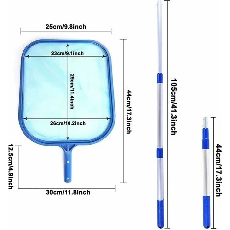 Épuisette Piscine 150CM Filet Écumeur Avec 41in Manche Télescopique Epuisette Piscine Professionelle Maille Fine Kit Nettoyage Piscine Pour Piscines, Spas, Bassins Et Fontaines 5 Épuisette Piscine 150CM Filet Écumeur Avec 41in Manche Télescopique Epuisette Piscine Professionelle Maille Fine Kit Nettoyage Piscine Pour Piscines, Spas, Bassins Et Fontaines – Image 3