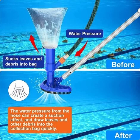 Aspirateur Piscine, Nettoyeur Sous Vide Portable Amélioré Avec Brosse Et Sac, Pour Piscine Hors Sol, Aspirateur Accessoires De Nettoyage Pour Spa étang Piscine Fontain 4 Aspirateur Piscine, Nettoyeur Sous Vide Portable Amélioré Avec Brosse Et Sac, Pour Piscine Hors Sol, Aspirateur Accessoires De Nettoyage Pour Spa étang Piscine Fontain – Image 2