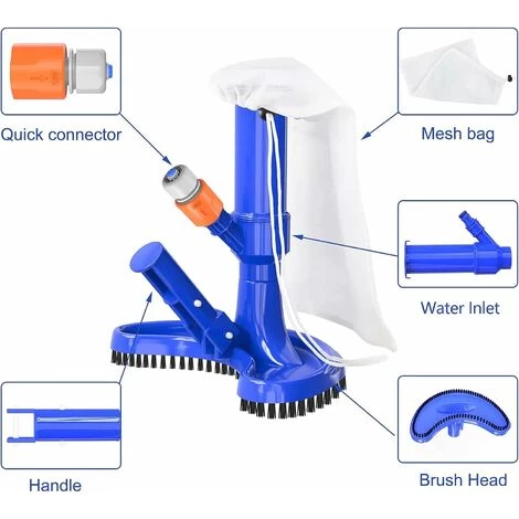 Aspirateur Piscine, Nettoyeur Sous Vide Portable Amélioré Avec Brosse Et Sac, Pour Piscine Hors Sol, Aspirateur Accessoires De Nettoyage Pour Spa étang Piscine Fontain 5 Aspirateur Piscine, Nettoyeur Sous Vide Portable Amélioré Avec Brosse Et Sac, Pour Piscine Hors Sol, Aspirateur Accessoires De Nettoyage Pour Spa étang Piscine Fontain – Image 3
