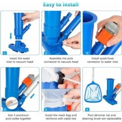 Aspirateur Piscine, Aspirateur Nettoyeur à Jet De Piscine Portable, Kit De Nettoyage De Piscine, Tête D'aspiration Avec Brosse Inférieure, Tige En Aluminium Amovible, Epuisette Piscine 11 Aspirateur Piscine, Aspirateur Nettoyeur à Jet De Piscine Portable, Kit De Nettoyage De Piscine, Tête D'aspiration Avec Brosse Inférieure, Tige En Aluminium Amovible, Epuisette Piscine -Piscine Soldes 97312046 5