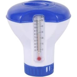Diffuseur Chlore Piscine Avec Thermomètre, Distributeur Flottant Automatique, Doseur De Chlore Pour Piscine De 5 Pouces (Style A)