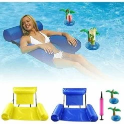 2 Pack Hamac Gonflable Piscine, Hamac Floattant, Bouée Matelas Gonflable, Hamac De Piscine Fauteuil Chaise Flottante Portable, Adaptée à La Piscine, à La Plage, Aux Vacances 100120cm