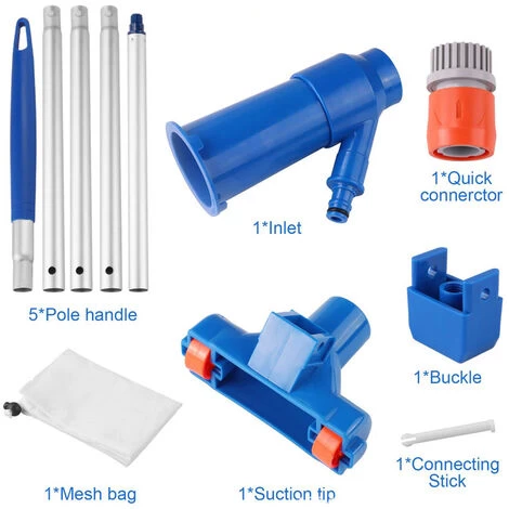 Nettoyeur Sous-marin à Jet D'aspirateur Portable Pour Piscine Avec Tête D'aspiration à 5 Sections Pour Piscine Hors Sol, Fontaine, Bassin, Spa Et Bain à Remous 7 Nettoyeur Sous-marin à Jet D'aspirateur Portable Pour Piscine Avec Tête D'aspiration à 5 Sections Pour Piscine Hors Sol, Fontaine, Bassin, Spa Et Bain à Remous – Image 5