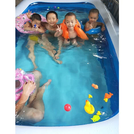 Piscines Gonflables Piscine Familiale Rectangulaire Gonflable, Piscinette FêTe Aquatique D'éTé, 305X183X56cm Bleu 5 Piscines Gonflables Piscine Familiale Rectangulaire Gonflable, Piscinette FêTe Aquatique D'éTé, 305X183X56cm Bleu – Image 3