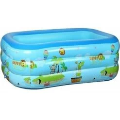 Piscine Gonflable, Piscine Gonflable Rectangulaire Pour Enfants, Adultes, Famille, Piscine Pour Enfants à Fond Mou Pour Jardin, Cour, Extérieur, 120x90x45cm