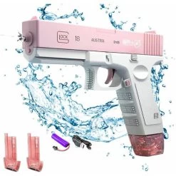 Pistolet à Eau électrique Pour Enfants Et Adultes - Pistolet à Eau - Jouets En Plastique Pour Pistolet à Eau - Portée Jusqu'à 32 Pieds - Super One Touch Auto Water Gun 58CC Size Pink
