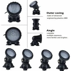 Spots Sous-marins étanches Multicolores RVB Pour Aquarium Avec Télécommande Pour Bassin De Jardin, Aquarium, Piscine, Prise Britannique (lot De 4 Lumières) 9 Spots Sous-marins étanches Multicolores RVB Pour Aquarium Avec Télécommande Pour Bassin De Jardin, Aquarium, Piscine, Prise Britannique (lot De 4 Lumières) -Piscine Soldes 98736523 3