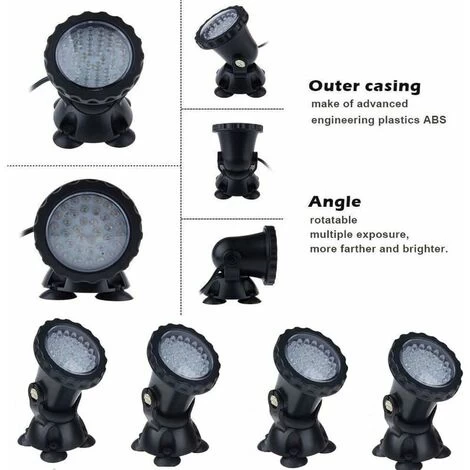 Spots Sous-marins étanches Multicolores RVB Pour Aquarium Avec Télécommande Pour Bassin De Jardin, Aquarium, Piscine, Prise Britannique (lot De 4 Lumières) 5 Spots Sous-marins étanches Multicolores RVB Pour Aquarium Avec Télécommande Pour Bassin De Jardin, Aquarium, Piscine, Prise Britannique (lot De 4 Lumières) – Image 3