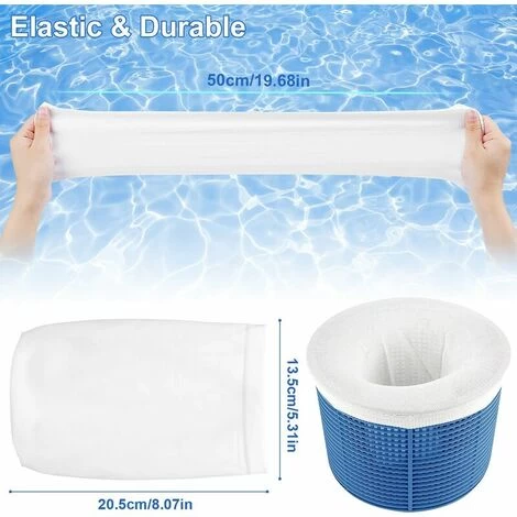 Pool Skimmer Socks, Lot De 20 Chaussettes Skimmer Piscine, Skimmer Réutilisable Et Super Élastique Pour Panier De Skimmer, De Pompe, Piscine, Spa 4 Pool Skimmer Socks, Lot De 20 Chaussettes Skimmer Piscine, Skimmer Réutilisable Et Super Élastique Pour Panier De Skimmer, De Pompe, Piscine, Spa – Image 2